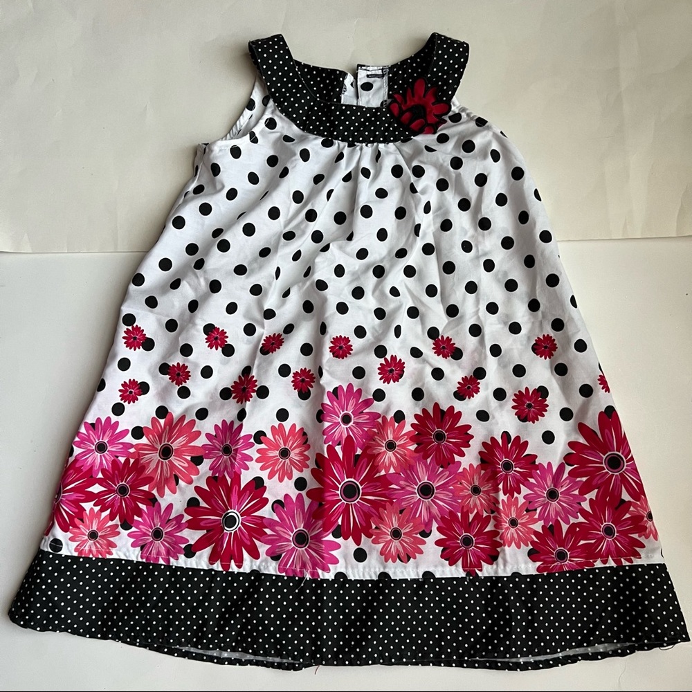 Sugah and Honey Girls Flower Polka Dot Dress - Size 5 (Used)